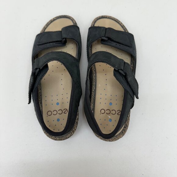 Ecco Cosmo Black Leather Cork Adjust Open Toe Sandals Shoe Womens sz 39 US 8-8.5 - Picture 4 of 9